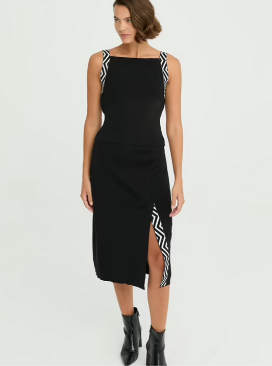 Giovanna's Set Gonna Camicetta Con Dettagli In Maglia - Nero